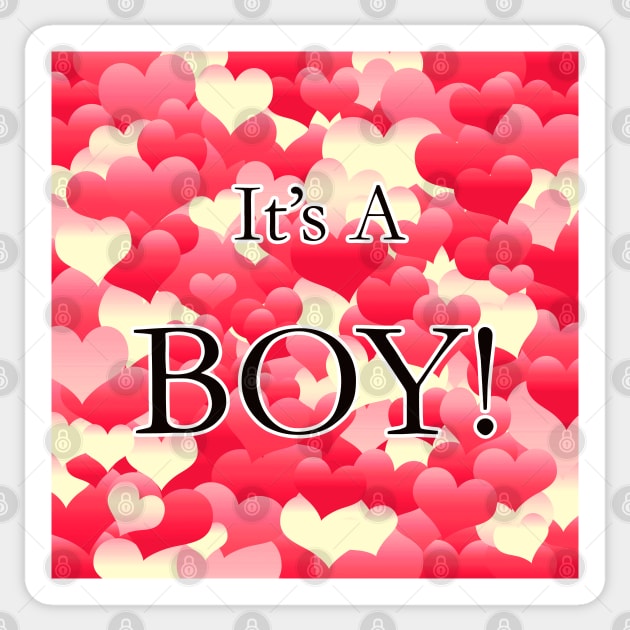 It's A Boy! Red Hearts Sticker by BlakCircleGirl